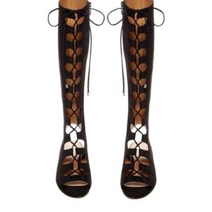 Franco Sarto Trystin Lace Up Gladiator Sandals Sz 9 10 11 Black Suede